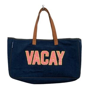 Simply Southern Corduroy Sparklebag Tote "VACAY"
Navy Blue 18.5"x11"×5"